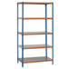 Rayonnage métallique léger sans vis 1800x800x400 - 5 niveaux Bleu/Orange - SIMON RACK - 8435104936979