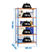 Rayonnage métallique léger sans vis 1800x800x400 - 5 niveaux Bleu/Orange - SIMON RACK - 8435104936979