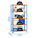 Rayonnage métallique léger sans vis 2000x1100x400 - 5 niveaux Bleu/Orange - SIMON RACK - 8435104937013