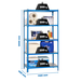 Rayonnage métallique léger sans vis 2000x1100x400 - 5 niveaux Bleu - SIMON RACK - 8435104937020