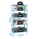 Rayonnage métallique léger sans vis 2000x1100x500 - 5 niveaux Bleu/Blanc - SIMON RACK - 8435104937044