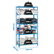 Rayonnage bois-métal léger sans vis 2000x1100x400 - 5 niveaux Bleu/Bois - SIMON RACK - 8435104937327