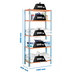Rayonnage bois-métal léger sans vis 2000x1100x400 - 5 niveaux Bleu/Orange/Bois - SIMON RACK - 8435104937334