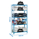 Rayonnage bois-métal léger sans vis 2000x1100x500 - 5 niveaux Bleu/Bois - SIMON RACK - 8435104937365