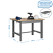 Kit établi mobile Bricolage - 865x1200x750 - 1 niveau Gris/Bois - SIMON RACK - 8435104938041