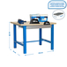 Kit établi mobile Bricolage - 865x1200x750 - 1 niveau Bleu/Bois - SIMON RACK - 8435104938065