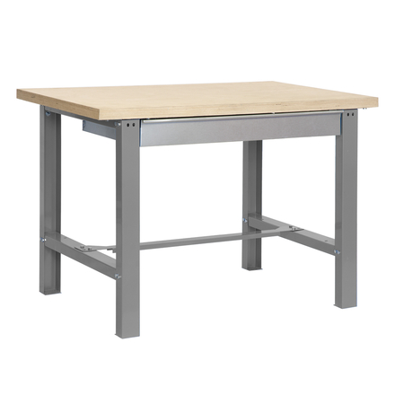 Kit établi mobile Bricolage - 865x1500x750 - 1 niveau Gris/Bois - SIMON RACK - 8435104938072