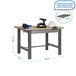 Kit établi mobile Bricolage - 865x1500x750 - 1 niveau Gris/Bois - SIMON RACK - 8435104938072