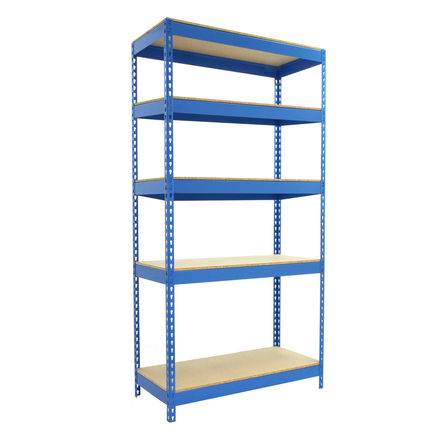 Étagère charge moyenne 300 kg 2000x1000x600 - 5 niveaux Bleu/Bois - SIMON RACK - 8435104938577
