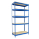 Étagère charge moyenne 300 kg 2000x1000x600 - 5 niveaux Bleu/Bois - SIMON RACK - 8435104938577