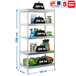 Étagère charge moyenne 300 kg 2000x1000x450 - 5 niveaux Galvanisé - SIMON RACK - 8435104938720