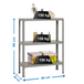 Rayonnage intérieur 900x800x300 - 3 niveaux Gris - SIMON RACK - 8435104938775