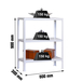 Rayonnage intérieur 900x800x300 - 3 niveaux Blanc - SIMON RACK - 8435104938782
