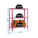 Rayonnage intérieur 900x800x300 - 3 niveaux Rose/Blanc - SIMON RACK - 8435104939987