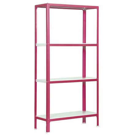 Rayonnage intérieur 1600x800x300 - 4 niveaux Rose/Blanc - SIMON RACK - 8435104940068