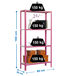 Rayonnage intérieur 1600x800x300 - 4 niveaux Rose/Blanc - SIMON RACK - 8435104940068