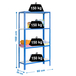 Rayonnage intérieur 1600x800x300 - 4 niveaux Bleu/Blanc - SIMON RACK - 8435104940099