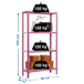 Rayonnage intérieur 1600x800x400 - 4 niveaux Rose/Blanc - SIMON RACK - 8435104940105