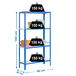 Rayonnage intérieur 1600x800x400 - 4 niveaux Bleu/Blanc - SIMON RACK - 8435104940136