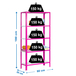 Rayonnage intérieur 1800x800x300 - 5 niveaux Rose/Blanc - SIMON RACK - 8435104940143