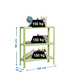 Rayonnage intérieur 900x1000x300 - 3 niveaux Vert/Blanc - SIMON RACK - 8435104940242