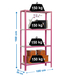 Rayonnage intérieur 1600x1000x300 - 4 niveaux Rose/Blanc - SIMON RACK - 8435104940303