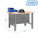 Kit établi mobile Bricolage - 865x1800x750 - 1 niveau Gris/Bois - SIMON RACK - 8435104942642