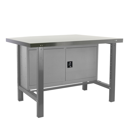 Kit établi mobile Bricolage - 830x1500x730 - 1 niveau Gris - SIMON RACK - 8435104942680