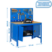 Kit établi Bricolage - 1445x1210x610 - 1 niveau Bleu/Bois - SIMON RACK - 8435104942741