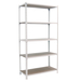 Rayonnage bois-métal léger sans vis 2000x1000x400 - 5 niveaux Blanc/Bois - SIMON RACK - 8435104942802