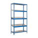 Étagère en kit charge légère sans vis 2000x1000x400 - 5 niveaux Bleu - SIMON RACK - 8435104944004