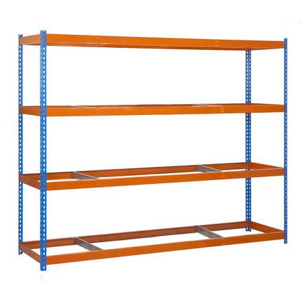 Étagère charge moyenne 500 à 600kg - 2000x2400x600 - 4 niveaux Bleu/Orange - SIMON RACK - 8435104945896