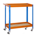 Armoire de rangement - 1030x900x400 - 2 niveaux Bleu/Orange/Bois - SIMON RACK - 8435104946299