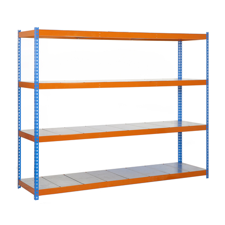 Étagère mobile charge moyenne 400kg - 2000x1200x600 - 4 niveaux Bleu/Orange - SIMON RACK - 8435104946640