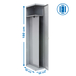 Vestiaire métallique 1800x500x500 - 1 niveau Gris - SIMON RACK - 8435104947760
