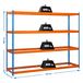 Étagère mobile charge moyenne 400kg - 2000x1200x450 - 4 niveaux Bleu/Orange - SIMON RACK - 8435104949658