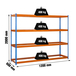 Étagère mobile charge moyenne 400kg - 2000x1200x600 - 4 niveaux Bleu/Orange - SIMON RACK - 8435104949665