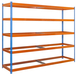 Étagère mobile charge moyenne 400kg - 2000x1200x450 - 4 niveaux Bleu/Orange - SIMON RACK - 8435104949764