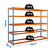 Étagère mobile charge moyenne 400kg - 2000x1200x600 - 5 niveaux Bleu/Orange - SIMON RACK - 8435104949771