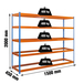Étagère mobile charge moyenne 400kg - 2000x1500x450 - 5 niveaux Bleu/Orange - SIMON RACK - 8435104949788
