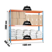 Étagère mobile charge moyenne 400kg - 2000x1500x600 - 3 niveaux Bleu/Orange/Bois - SIMON RACK - 8435104949917