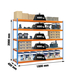 Étagère mobile charge moyenne 400kg - 2000x1800x450 - 5 niveaux Bleu/Orange/Bois - SIMON RACK - 8435104950043