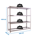 Étagère charge moyenne 500 à 600kg - 2000x1800x600 - 4 niveaux Galvanisé - SIMON RACK - 8435104950708
