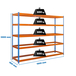 Étagère charge moyenne 500 à 600kg - 2000x1800x900 - 5 niveaux Bleu/Orange - SIMON RACK - 8435104950791