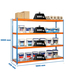 Étagère charge moyenne 500 à 600kg - 2000x1800x450 - 4 niveaux Bleu/Orange - SIMON RACK - 8435104951446