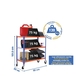 Rayonnage mobile métallique léger sans vis 975x800x500 - 3 niveaux Bleu/Orange/Galvanisé - SIMON RACK - 8435104953075