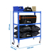 Rayonnage mobile métallique léger sans vis 975x1100x500 - 3 niveaux Bleu/Galvanisé - SIMON RACK - 8435104953204
