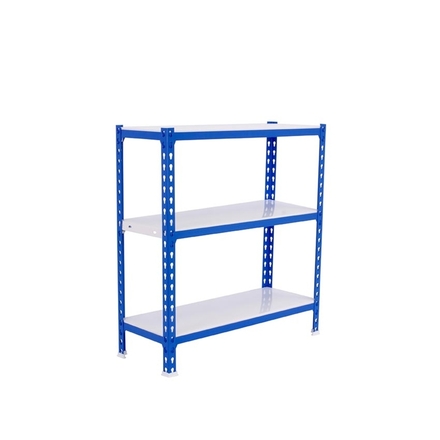 Rayonnage métallique léger sans vis 900x800x400 - 3 niveaux Bleu/Blanc - SIMON RACK - 8435104953389