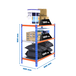 Rayonnage métallique léger sans vis 900x800x400 - 3 niveaux Bleu/Orange - SIMON RACK - 8435104953396