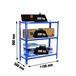 Rayonnage métallique léger sans vis 900x1100x500 - 3 niveaux Bleu/Blanc - SIMON RACK - 8435104953662